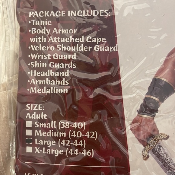 Roman Gladiator/ Greek God Mens Size Large
New Never Worn - Picture 3 of 5